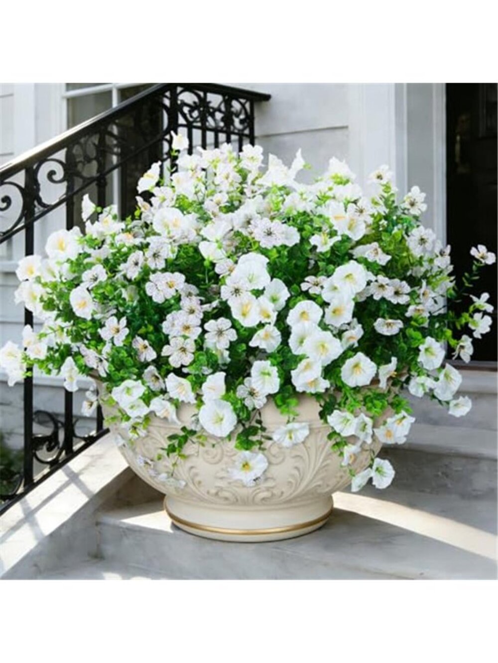 Artificial White Daisy Flowers Outdoor Faux Plants UV Resistant Silk 12 Bunches